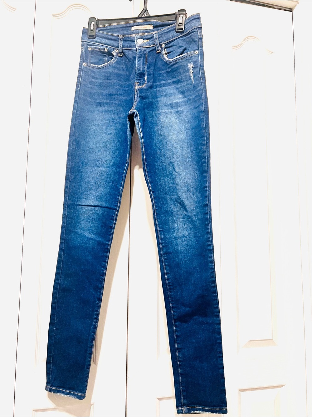 Levi's Strauss 721 High Rise Skinny Jeans-Sz. 27- Indigo Blue-Women's-Distressed